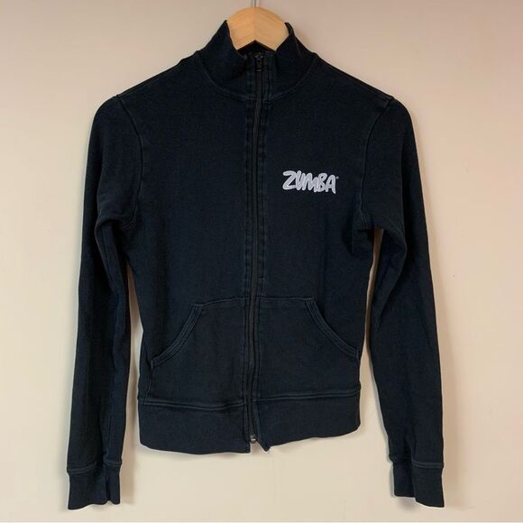 Zumba INSTRUCTOR Jacket Women’s Small Black Silver Zip up Athletic Workout Dance - Picture 3 of 8